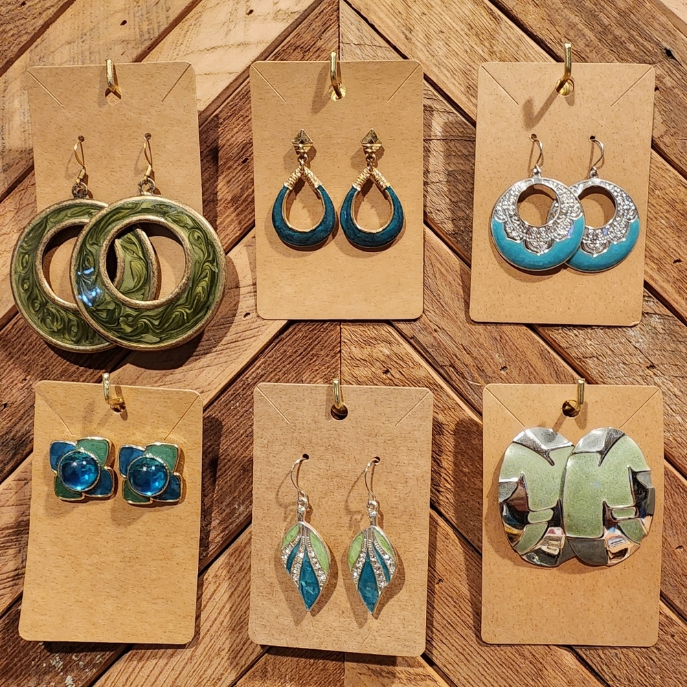 Lot of GREEN/BLUE Earrings